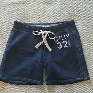 Gilly Hicks size small navy fleece midi shorts